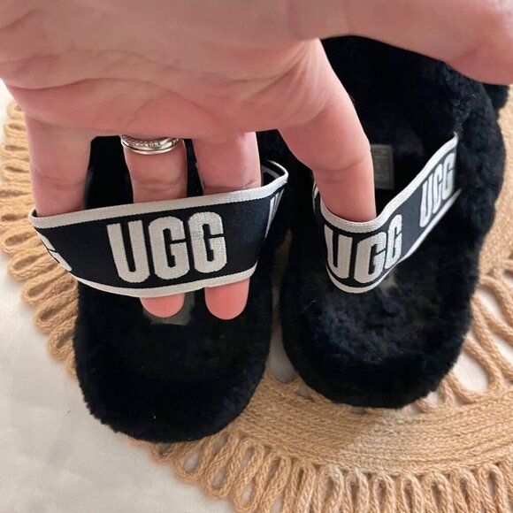 UGG Women's Oh Yeah Fuzzy Slide in Black Size 6 - Picture 9 of 11